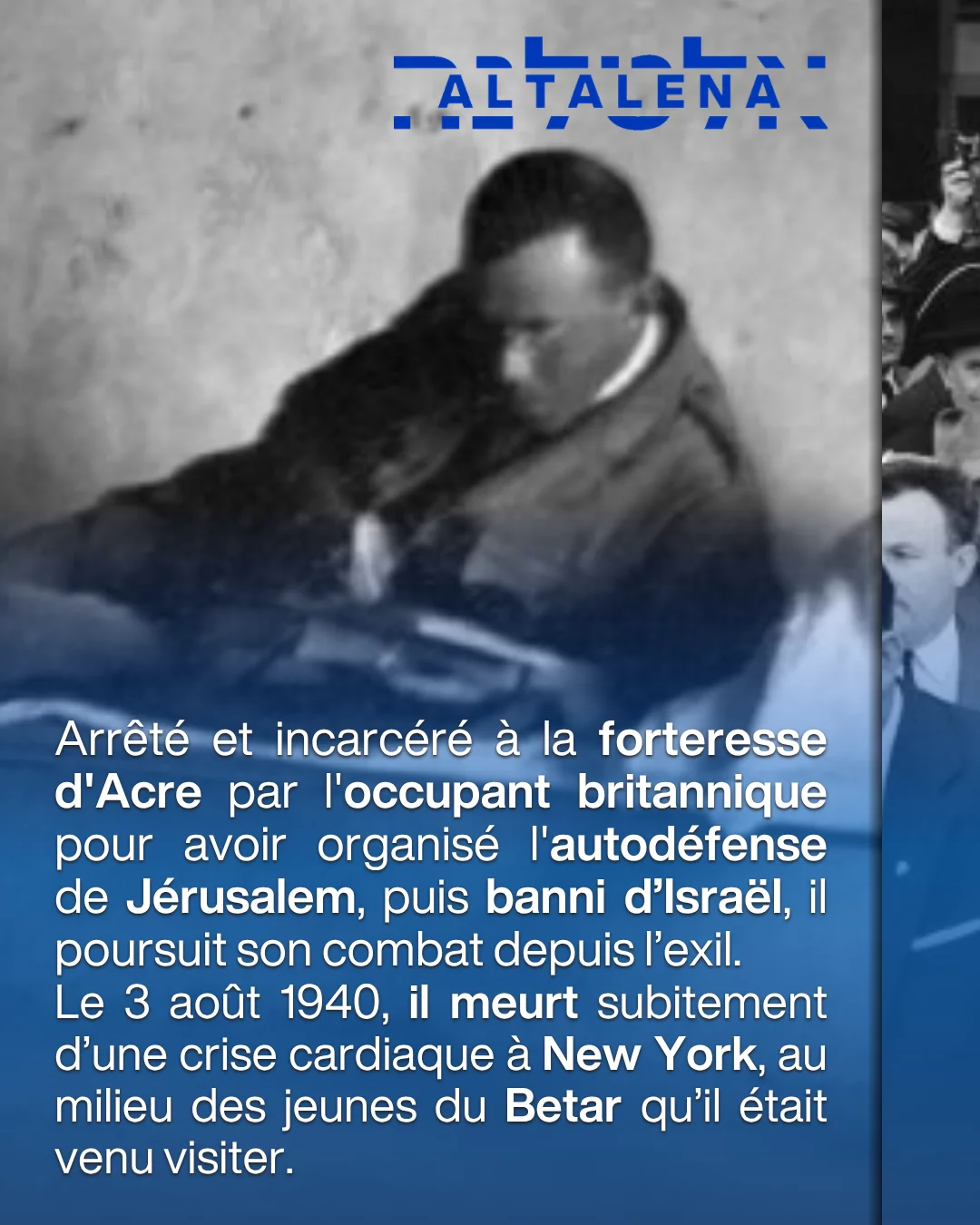 Image Instagram 6 - Journaliste, écrivain, soldat et penseur politique, Zeev Jabotinsky consacra sa...